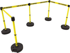 Banner Stakes - 42" High Plastic Pedestrian Barrier - 15' Long Rope - Eagle Tool & Supply