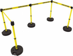 Banner Stakes - 42" High Plastic Pedestrian Barrier - 15' Long Rope - Eagle Tool & Supply