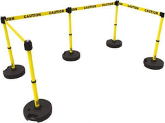 Banner Stakes - 42" High Plastic Pedestrian Barrier - 15' Long Rope - Eagle Tool & Supply