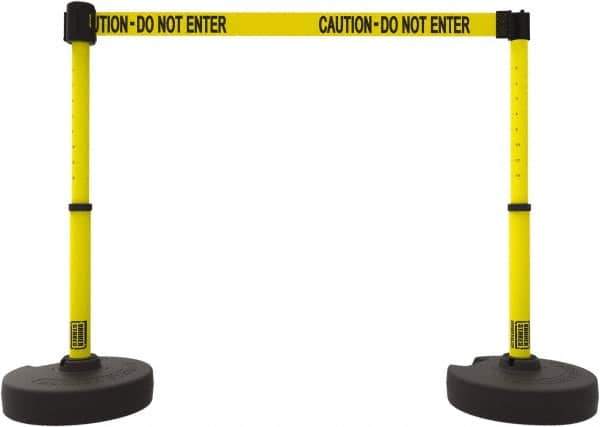 Banner Stakes - 42" High Plastic Pedestrian Barrier - 15' Long Rope - Eagle Tool & Supply