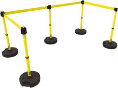 Banner Stakes - 42" High Plastic Pedestrian Barrier - 15' Long Rope - Eagle Tool & Supply
