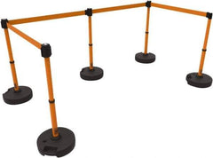 Banner Stakes - 42" High Plastic Pedestrian Barrier - 15' Long Rope - Eagle Tool & Supply