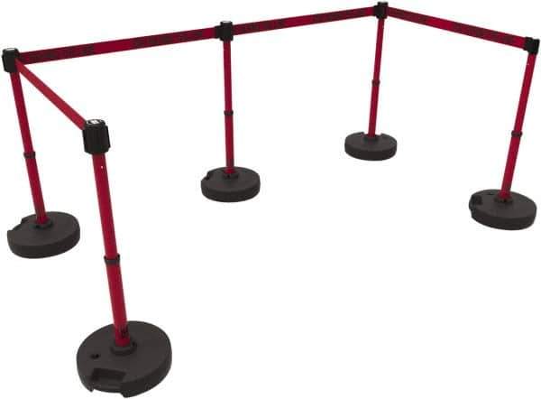 Banner Stakes - 42" High Plastic Pedestrian Barrier - 15' Long Rope - Eagle Tool & Supply