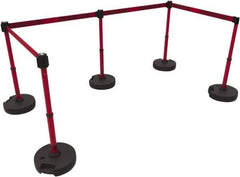 Banner Stakes - 42" High Plastic Pedestrian Barrier - 15' Long Rope - Eagle Tool & Supply