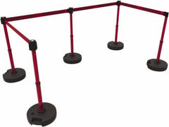 Banner Stakes - 42" High Plastic Pedestrian Barrier - 15' Long Rope - Eagle Tool & Supply