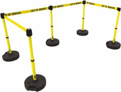 Banner Stakes - 42" High Plastic Pedestrian Barrier - 15' Long Rope - Eagle Tool & Supply