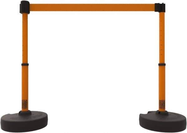 Banner Stakes - 42" High Plastic Pedestrian Barrier - 15' Long Rope - Eagle Tool & Supply