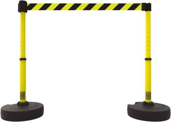 Banner Stakes - 42" High Plastic Pedestrian Barrier - 15' Long Rope - Eagle Tool & Supply