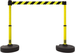 Banner Stakes - 42" High Plastic Pedestrian Barrier - 15' Long Rope - Eagle Tool & Supply