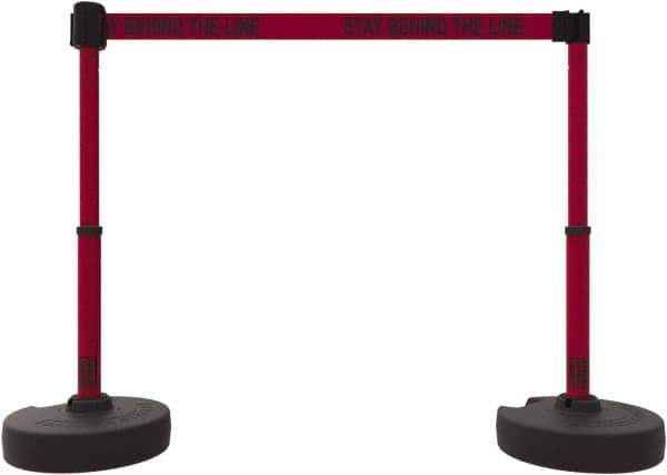 Banner Stakes - 42" High Plastic Pedestrian Barrier - 15' Long Rope - Eagle Tool & Supply
