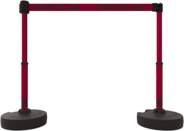 Banner Stakes - 42" High Plastic Pedestrian Barrier - 15' Long Rope - Eagle Tool & Supply