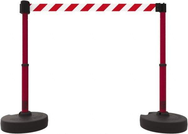 Banner Stakes - 42" High Plastic Pedestrian Barrier - 15' Long Rope - Eagle Tool & Supply