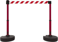 Banner Stakes - 42" High Plastic Pedestrian Barrier - 15' Long Rope - Eagle Tool & Supply