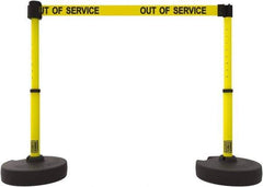 Banner Stakes - 42" High Plastic Pedestrian Barrier - 15' Long Rope - Eagle Tool & Supply