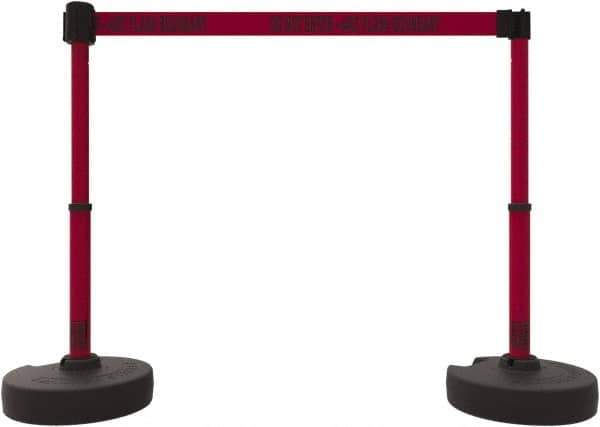 Banner Stakes - 42" High Plastic Pedestrian Barrier - 15' Long Rope - Eagle Tool & Supply