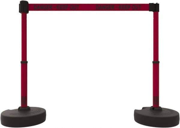 Banner Stakes - 42" High Plastic Pedestrian Barrier - 15' Long Rope - Eagle Tool & Supply