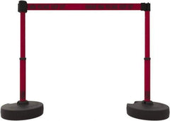 Banner Stakes - 42" High Plastic Pedestrian Barrier - 15' Long Rope - Eagle Tool & Supply