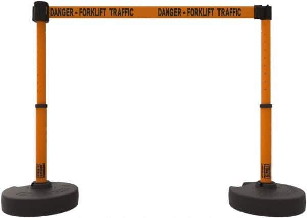 Banner Stakes - 42" High Plastic Pedestrian Barrier - 15' Long Rope - Eagle Tool & Supply