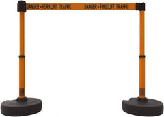 Banner Stakes - 42" High Plastic Pedestrian Barrier - 15' Long Rope - Eagle Tool & Supply