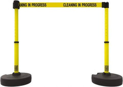 Banner Stakes - 42" High Plastic Pedestrian Barrier - 15' Long Rope - Eagle Tool & Supply