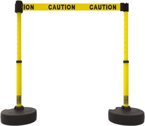 Banner Stakes - 42" High Plastic Pedestrian Barrier - 15' Long Rope - Eagle Tool & Supply