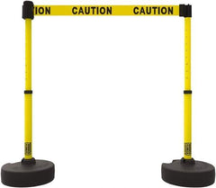 Banner Stakes - 42" High Plastic Pedestrian Barrier - 15' Long Rope - Eagle Tool & Supply