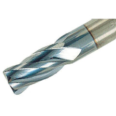 Iscar - 8mm, 20mm LOC, 8mm Shank Diam, 63mm OAL, 4 Flute, Solid Carbide Square End Mill - Single End, TiAlN Finish, Spiral Flute, 30° Helix, Right Hand Cut, Right Hand Flute - Eagle Tool & Supply