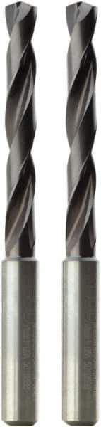 Seco - Letter P 140° Solid Carbide Jobber Drill - TiAlN Finish, Right Hand Cut, Spiral Flute, Cylindrical Shank, 118mm OAL, Standard Point - Eagle Tool & Supply
