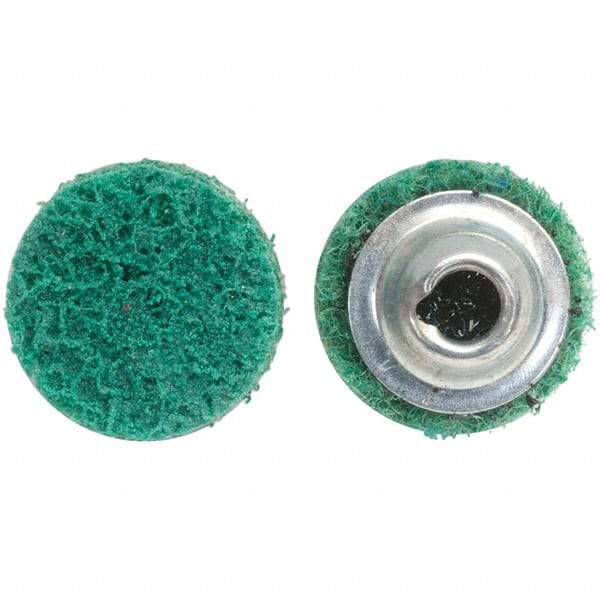 Norton - 4" Disc Diam, Aluminum Oxide Quick Change Disc - Type S Attaching System, Nonwoven, Green, Fine Grade, 15,000 RPM - Eagle Tool & Supply