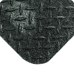 Diamond Plate with GritWorks Floor Mat - 3' x 5' x 15/16" Thick - (Black Diamond Plate Sponge Cote Coating) - Eagle Tool & Supply