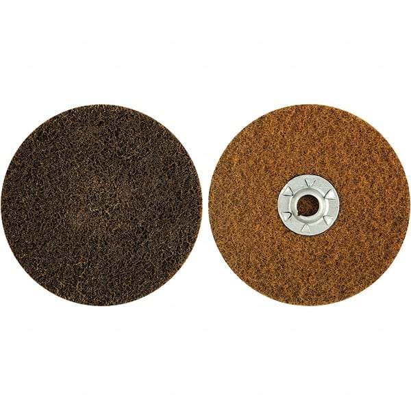 Norton - 5" Disc Diam, Aluminum Oxide Quick Change Disc - Type R Attaching System, Nonwoven, Brown, Coarse Grade, 12,000 RPM - Eagle Tool & Supply
