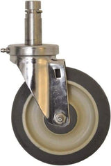 Eagle MHC - 5" Diam x 1-1/4" Wide x 8-1/4" OAH Stem Mount Swivel Caster - Polyurethane, 300 Lb Capacity, Sealed Precision Ball Bearing, 1" Round Stem - Eagle Tool & Supply