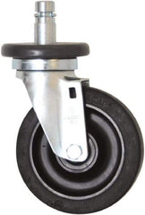 Eagle MHC - 5" Diam x 1-1/4" Wide x 8-1/4" OAH Stem Mount Swivel Caster - Rubber, 300 Lb Capacity, Plain Bearing, 1" Round Stem - Eagle Tool & Supply