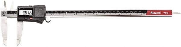 Starrett - 0 to 12" Range 0.0005" Resolution, Electronic Caliper - Stainless Steel with 2-1/2" Stainless Steel Jaws, RS232 Output - Eagle Tool & Supply