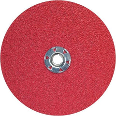 Norton - 7" Diam 5/8-11 Threaded Hole 60 Grit Fiber Disc - Ceramic Alumina, 8,600 Max RPM - Eagle Tool & Supply