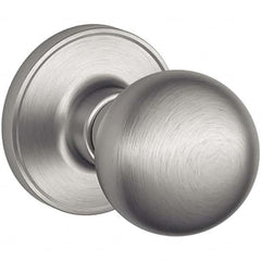 Schlage - 1-3/8 to 1-3/4" Door Thickness, Satin Stainless Steel Passage Knob Lockset - Exact Industrial Supply