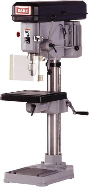 Dake - 14-1/8" Swing, Step Pulley Drill Press - 9 Speed, 1/2 hp, Single Phase - Eagle Tool & Supply