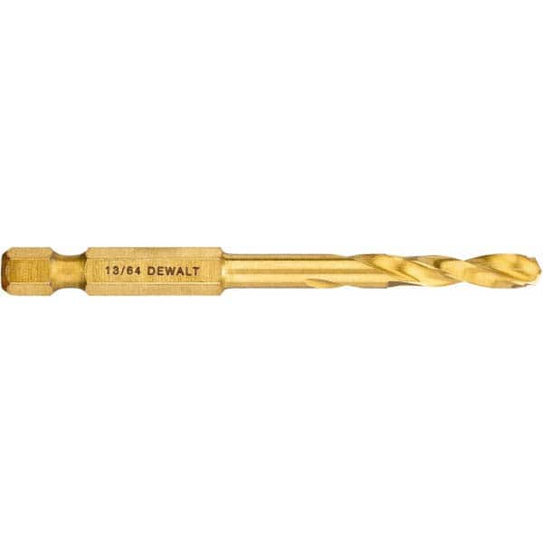 DeWALT - 13/64" High Speed Steel, 135° Point, Straight Shank Maintenance Drill Bit - Eagle Tool & Supply