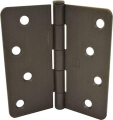 Hager - 4" Wide x 4" High 1/4 Radius Residential Hinge - Round Edge, Steel, Bronze Finish - Eagle Tool & Supply