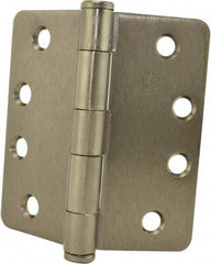 Hager - 4" Wide x 4" High 1/4 Radius Residential Hinge - Round Edge, Steel, Black Nickel Finish - Eagle Tool & Supply