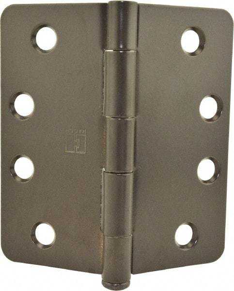 Hager - 4" Wide x 4" High 1/4 Radius Residential Hinge - Round Edge, Steel, Dark Bronze Finish - Eagle Tool & Supply