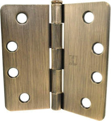 Hager - 4" Wide x 4" High 1/4 Radius Residential Hinge - Round Edge, Steel, Antique Bronze Finish - Eagle Tool & Supply