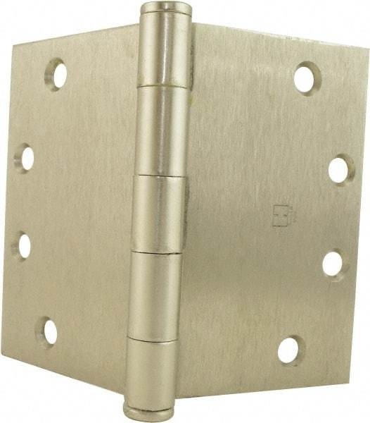 Hager - 6" Wide x 4-1/2" High Square Corner Residential Hinge - Square Edge, Steel, Satin Nickel Finish - Eagle Tool & Supply
