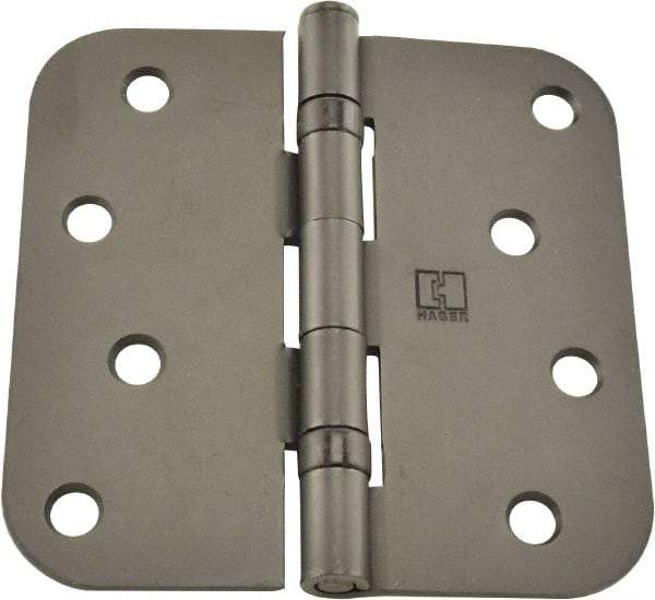 Hager - 4" Wide x 4" High 5/8 Radius Residential Hinge - Round Edge, Steel, Bronze Finish - Eagle Tool & Supply