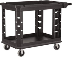 Suncast - 500 Lb Capacity, 26-1/2" Wide x 47-25/32" Long x 34-13/16" High Standard Utility Cart - 2 Shelf, Structural Foam, 2 Swivel, 2 Fixed/Locking Casters - Eagle Tool & Supply