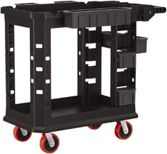 Suncast - 500 Lb Capacity, 19-1/2" Wide x 34-13/16" Long x 41-25/32" High Standard Utility Cart - 2 Shelf, Structural Foam, 4 Swivel Casters - Eagle Tool & Supply