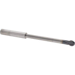 Accupro - 5/16" Diam, 0.266" LOC, 4 Flute Solid Carbide Ball End Mill - nACo Finish, Single End, 4" OAL, 5/16" Shank Diam, Undercutting - Eagle Tool & Supply