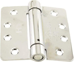 Hager - 4" Wide x 4" High Standard Weight Ball Bearing Residential Hinge - Round Edge, Steel, Bright Chrome Finish - Eagle Tool & Supply