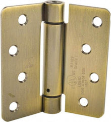 Hager - 4" Wide x 4" High Special Residential Residential Hinge - Round Edge, Steel, Antique Brass Finish - Eagle Tool & Supply