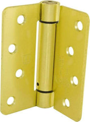 Hager - 4" Wide x 4" High Special Residential Residential Hinge - Round Edge, Steel, Satin Brass Finish - Eagle Tool & Supply